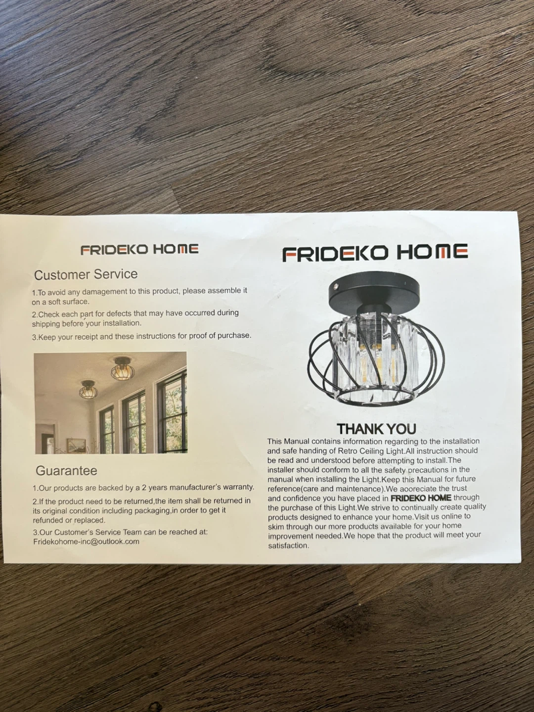 FRIDEKO HOME Retro Ceiling Light - New in Box - photo 4