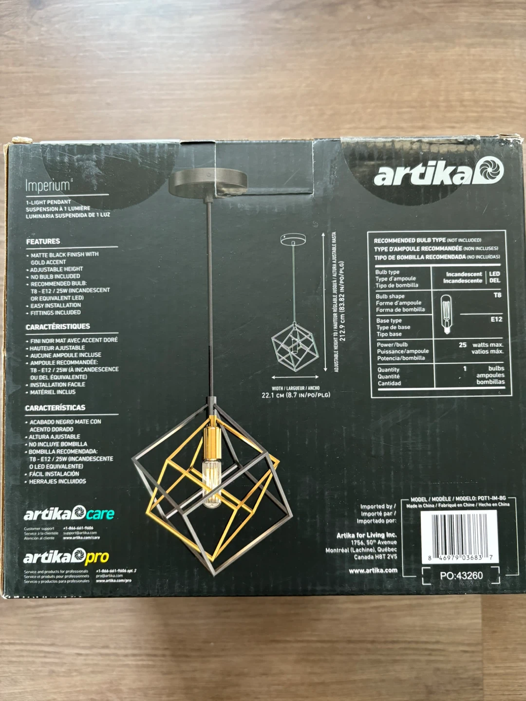 Artika Imperium 1-Light Pendant - New in Box! - photo 3