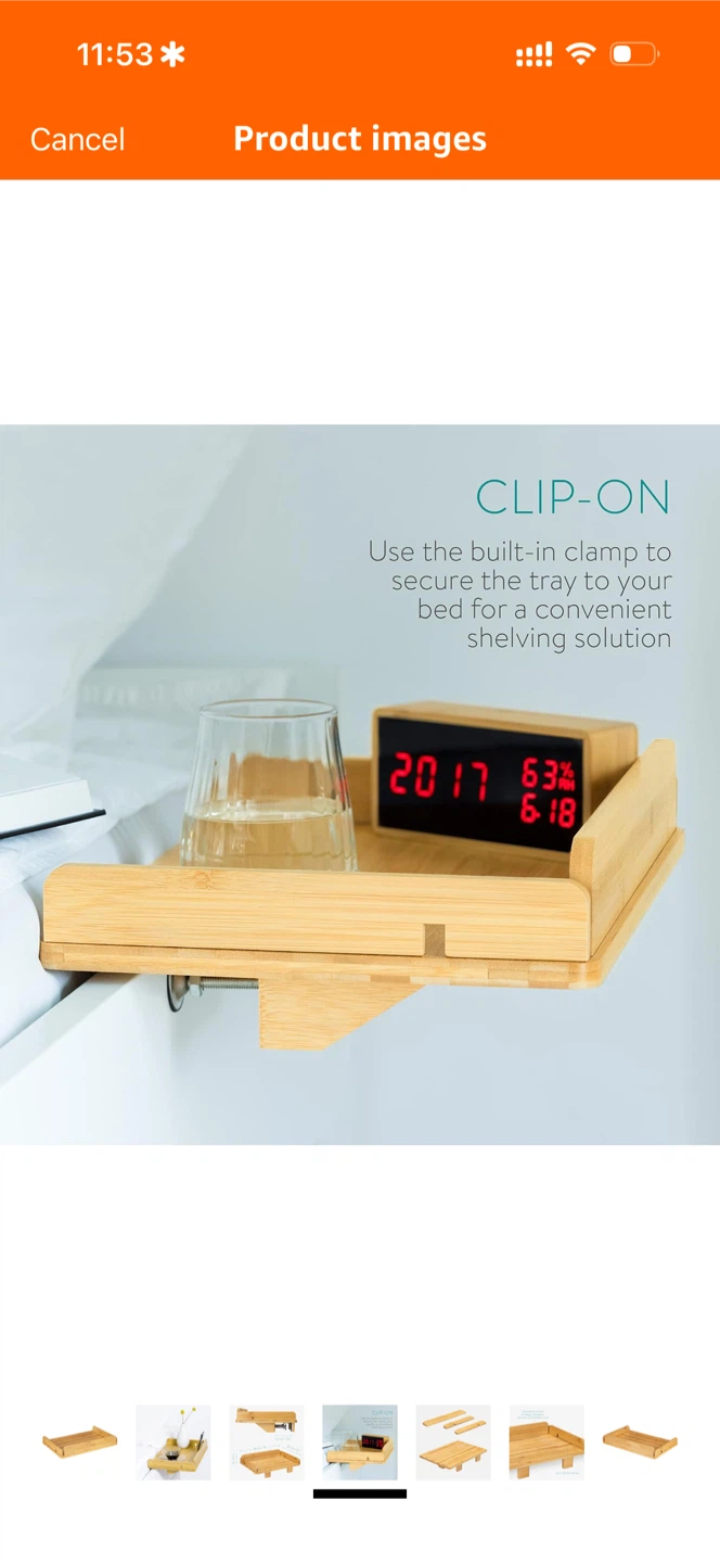 Bamboo Bedside Shelf - Natural Finish - photo 5