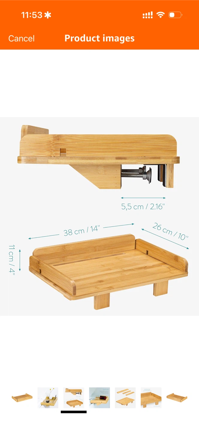 Bamboo Bedside Shelf - Natural Finish - photo 4