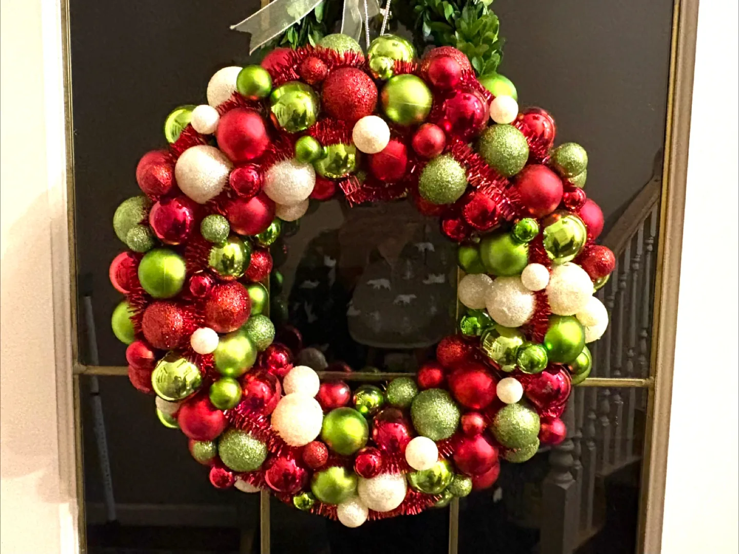 Christmas Wreath - Red, Green & White
