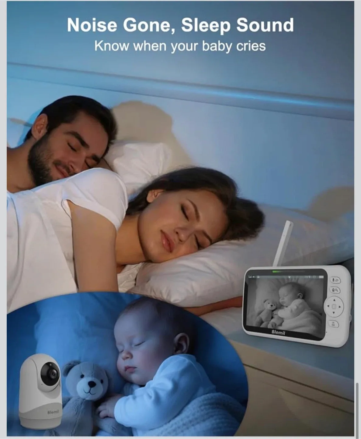 Same day availability Blemil 6" Large Screen Video Baby Monitor