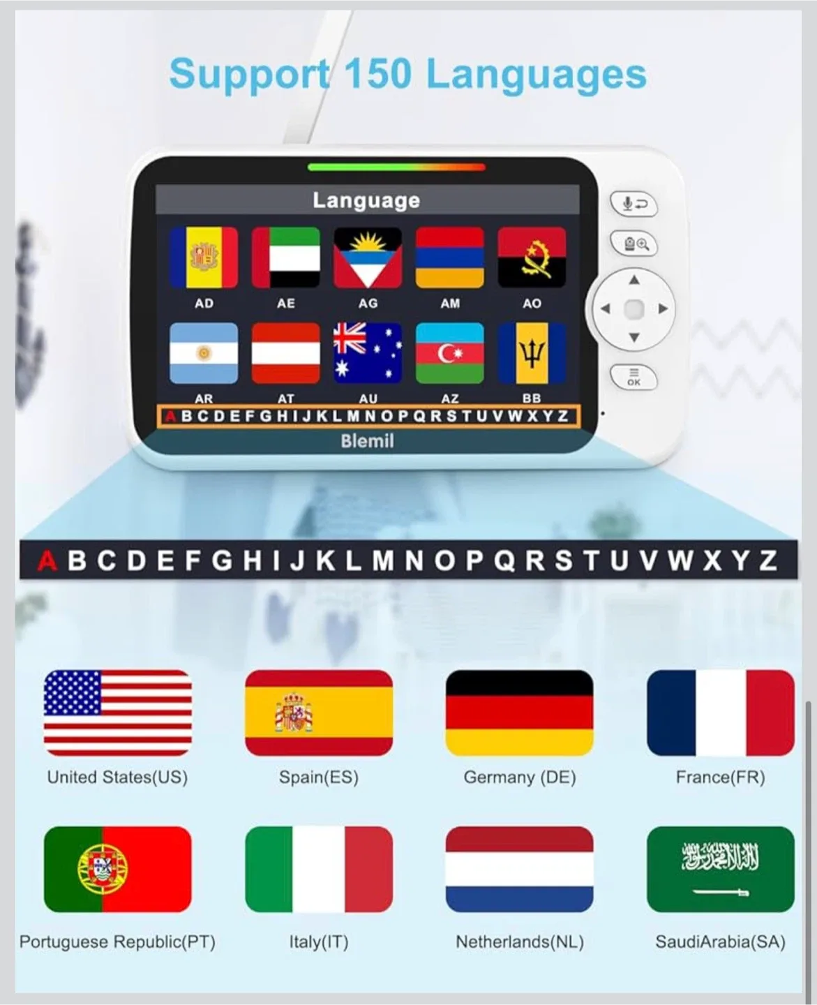 Same day availability Blemil 6" Large Screen Video Baby Monitor image indicator(7)