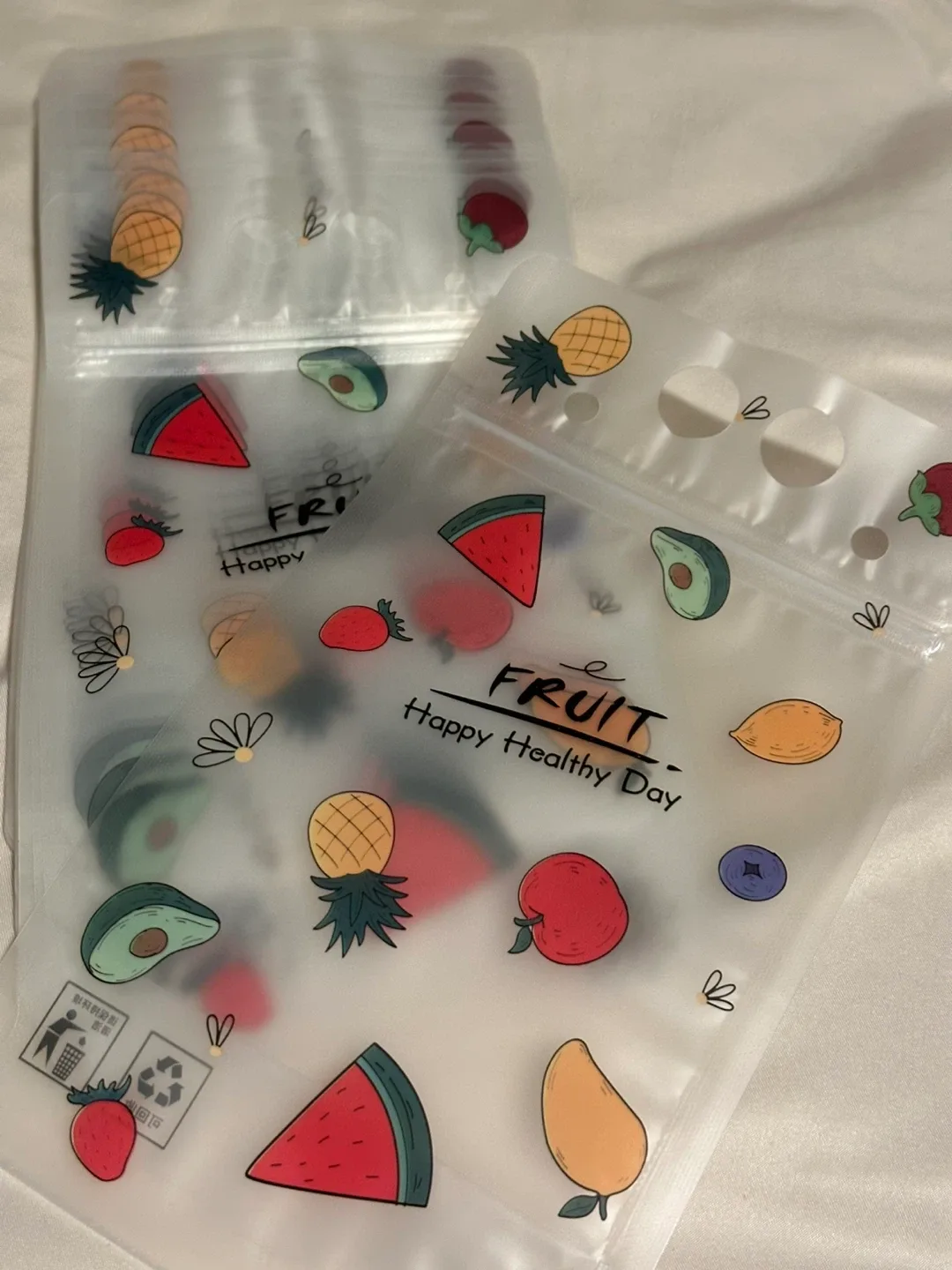 Cute Fruit Design Resealable Bags