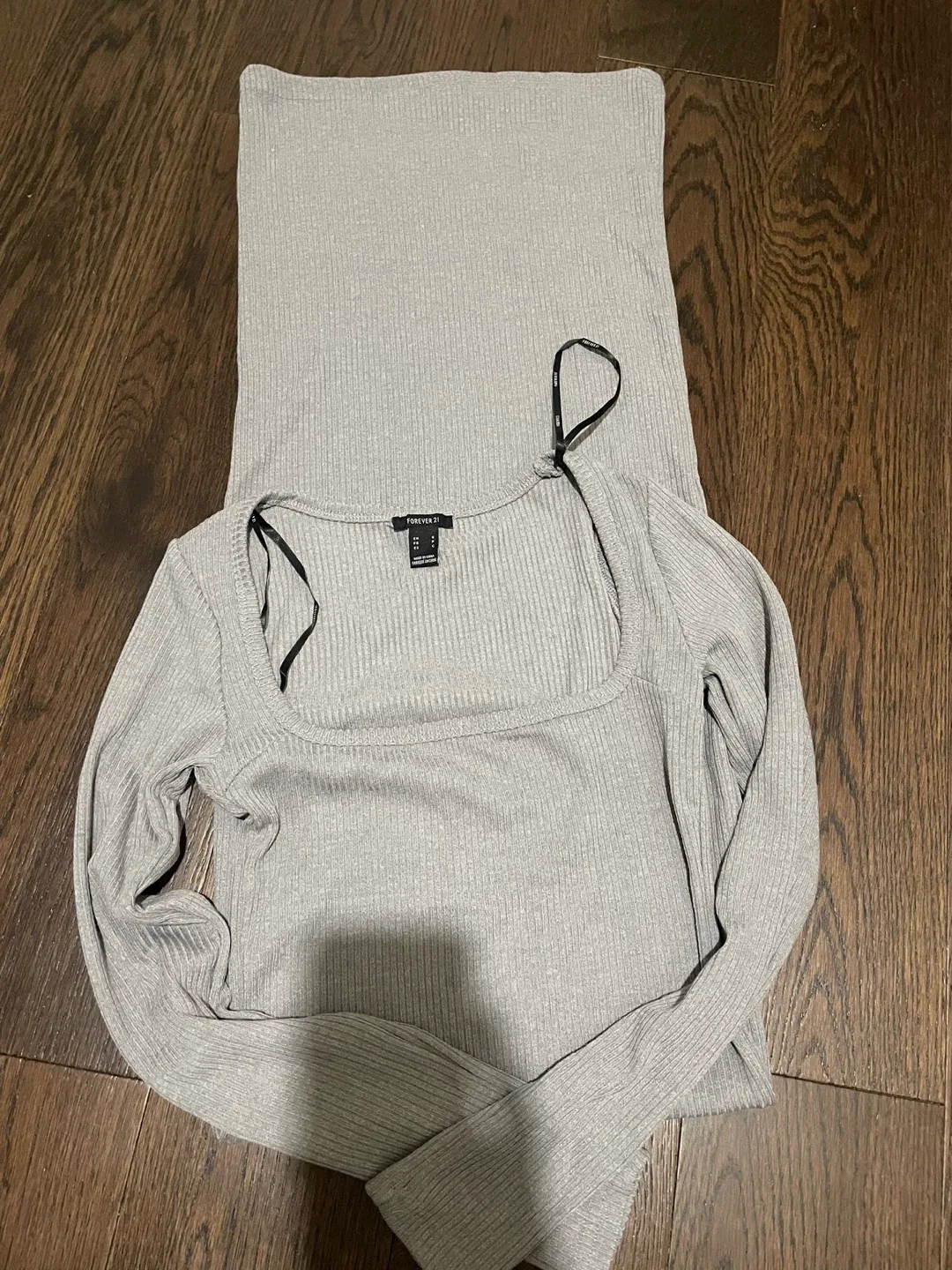 Forever 21 Grey Ribbed Dress