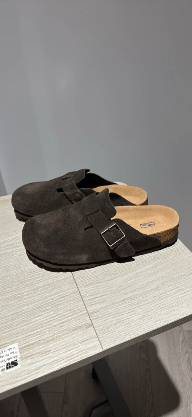 Birkenstock Boston Soft Footbed Suede Clogs