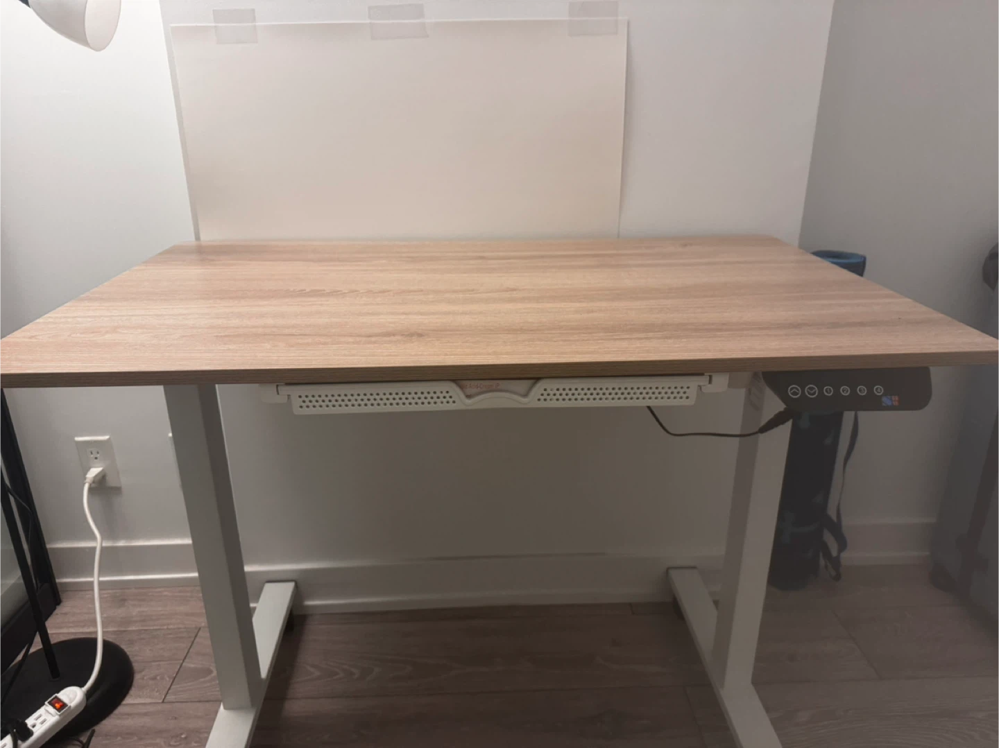 Adjustable Standing Desk - Oak & White
