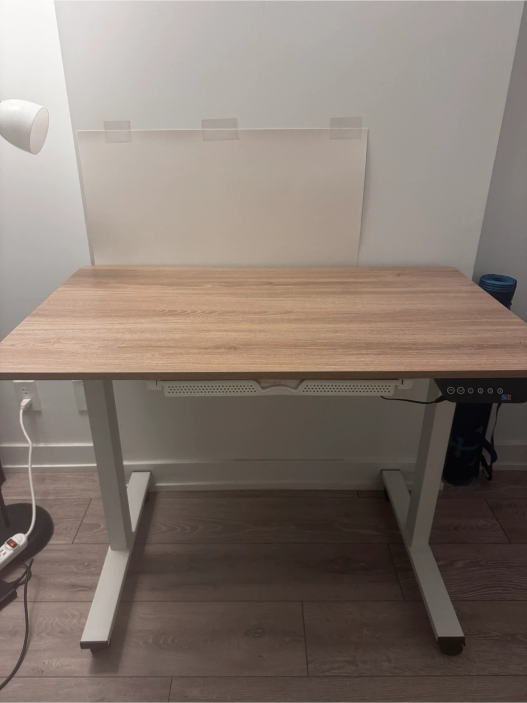 Adjustable Standing Desk - Oak & White - photo 2