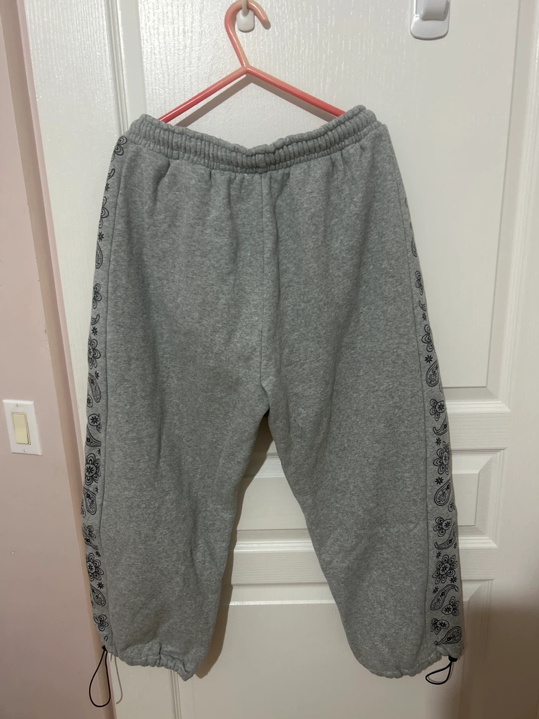 Grey Sweatpants with Paisley Detail - photo 2