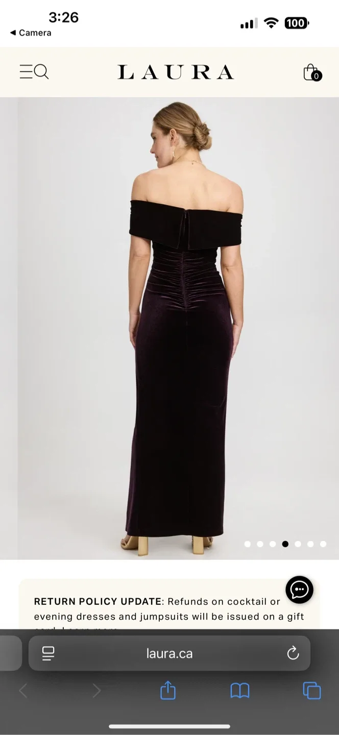 Laura Velvet Off-Shoulder Dress - Size 8 image indicator(8)