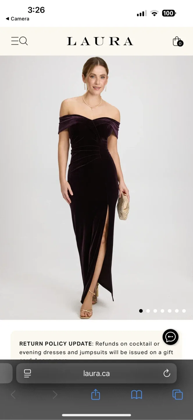 Laura Velvet Off-Shoulder Dress - Size 8 image indicator(7)