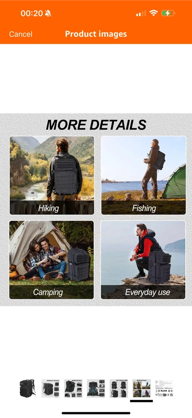 Black Tactical Backpack image indicator(5)