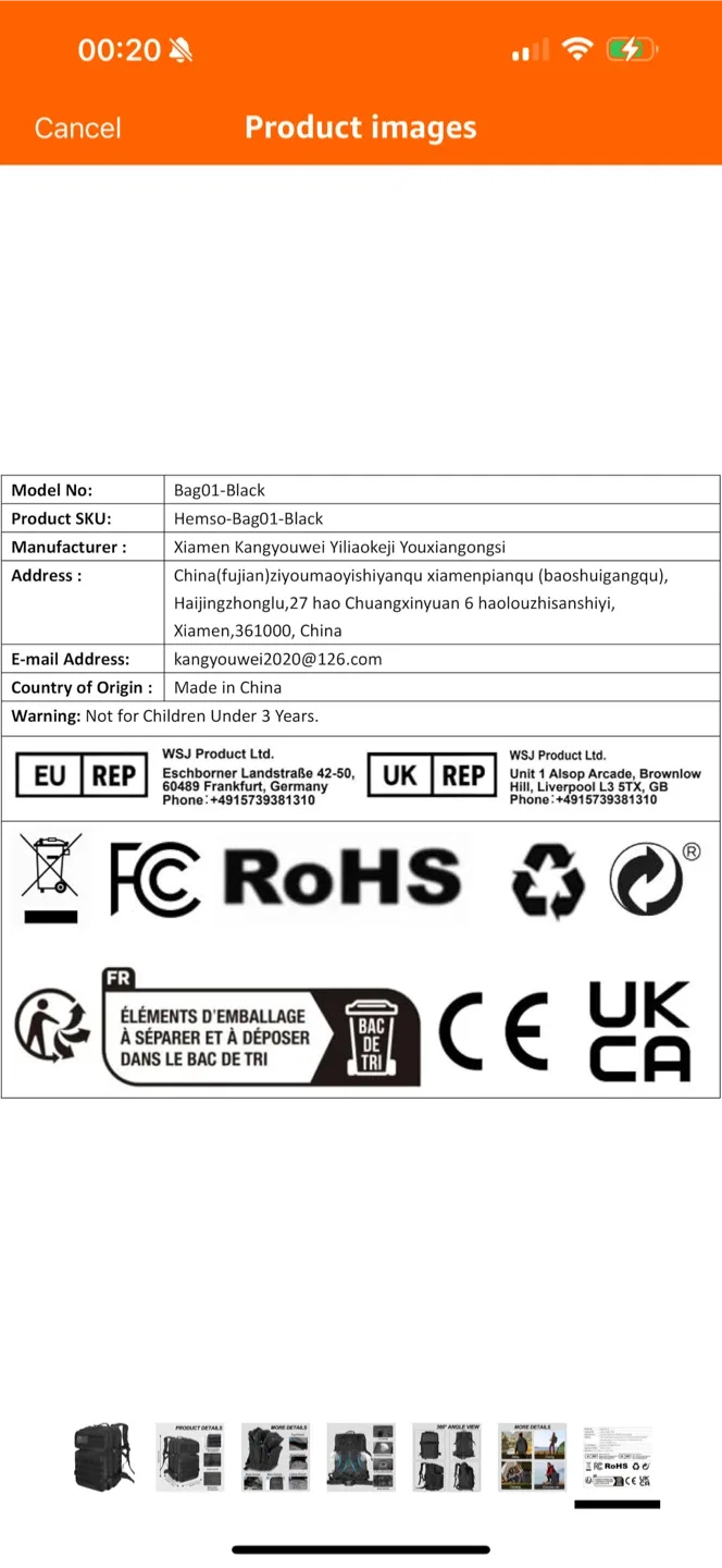 Black Tactical Backpack image indicator(6)