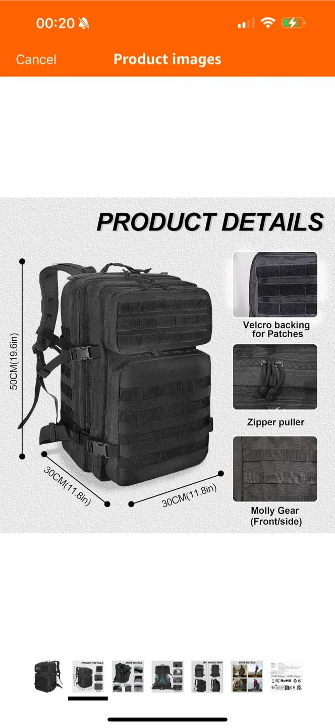 Black Tactical Backpack image indicator(2)