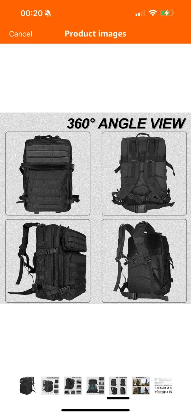 Black Tactical Backpack image indicator(4)