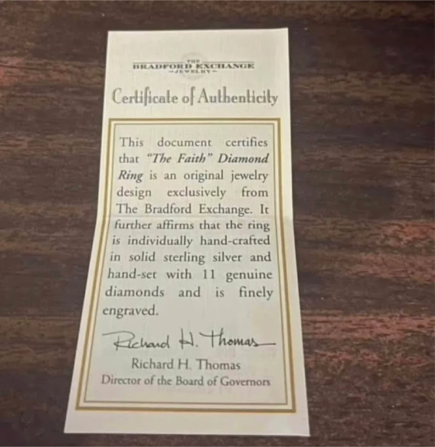 Bradford Exchange "The Faith" Diamond Ring size 7 image indicator(3)