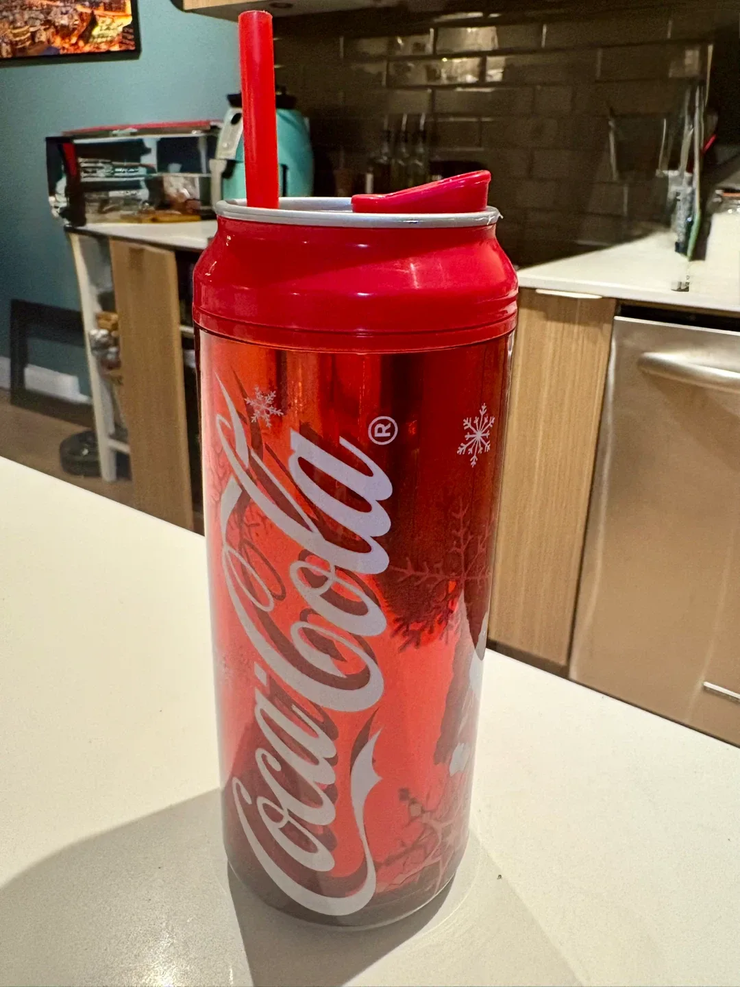 Coca-Cola Santa Can Tumbler with Straw