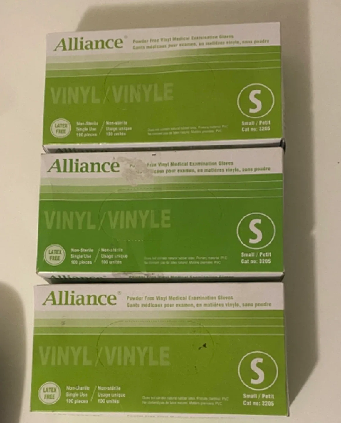 3x Alliance Vinyl Gloves
