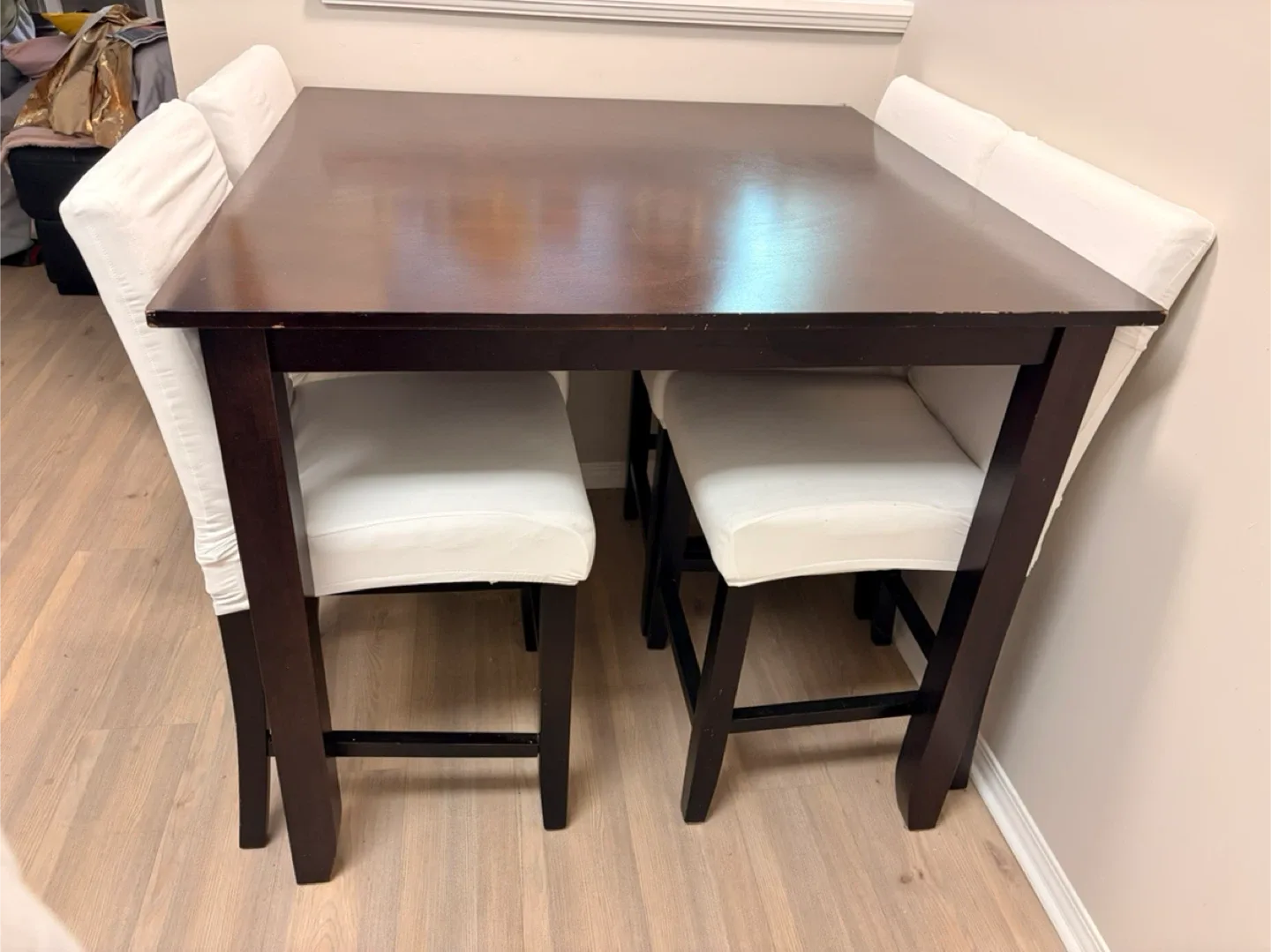 Bar height Dining Table + 4 Chairs