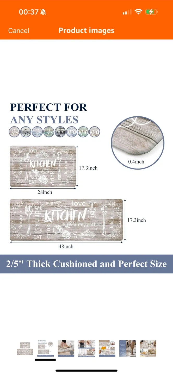 Kitchen/Bathroom Floor Mat Set - Soft & Durable image indicator(6)