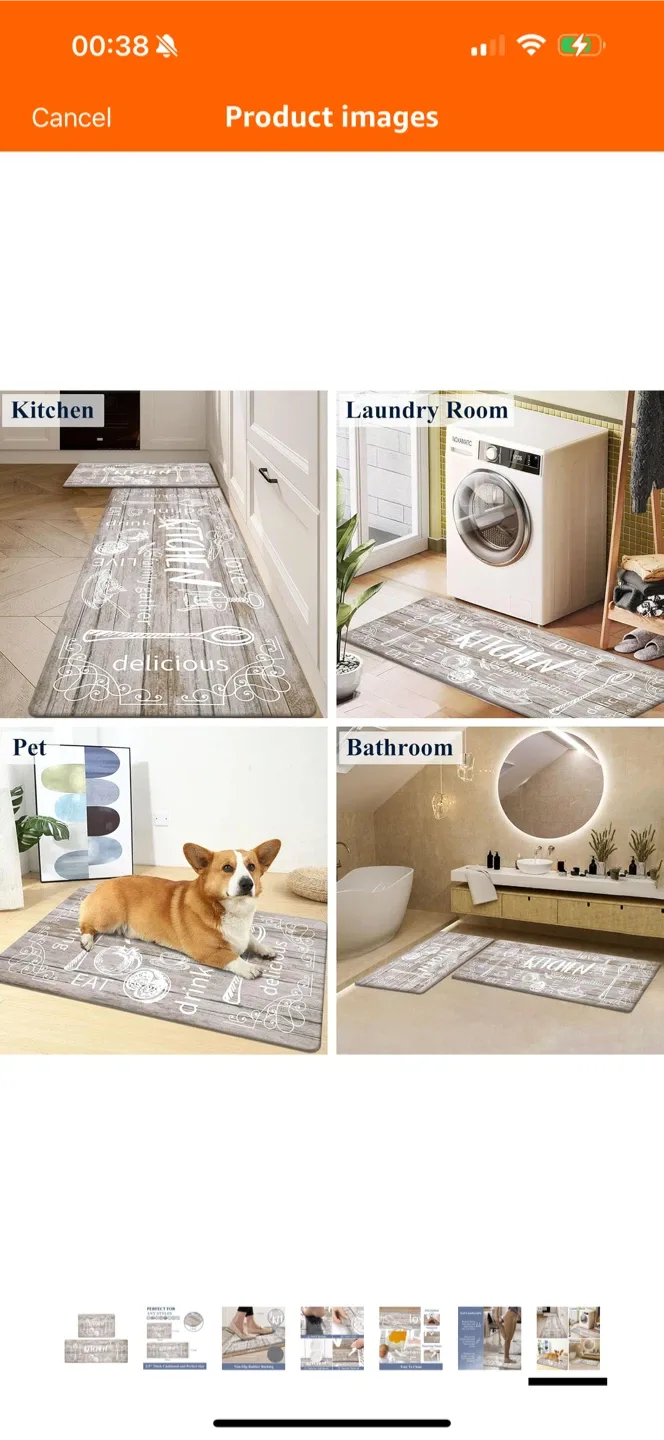 Kitchen/Bathroom Floor Mat Set - Soft & Durable