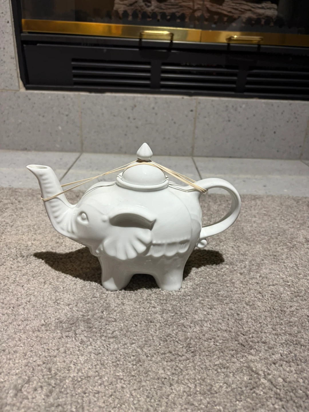 Elephant Teapot - White Ceramic
