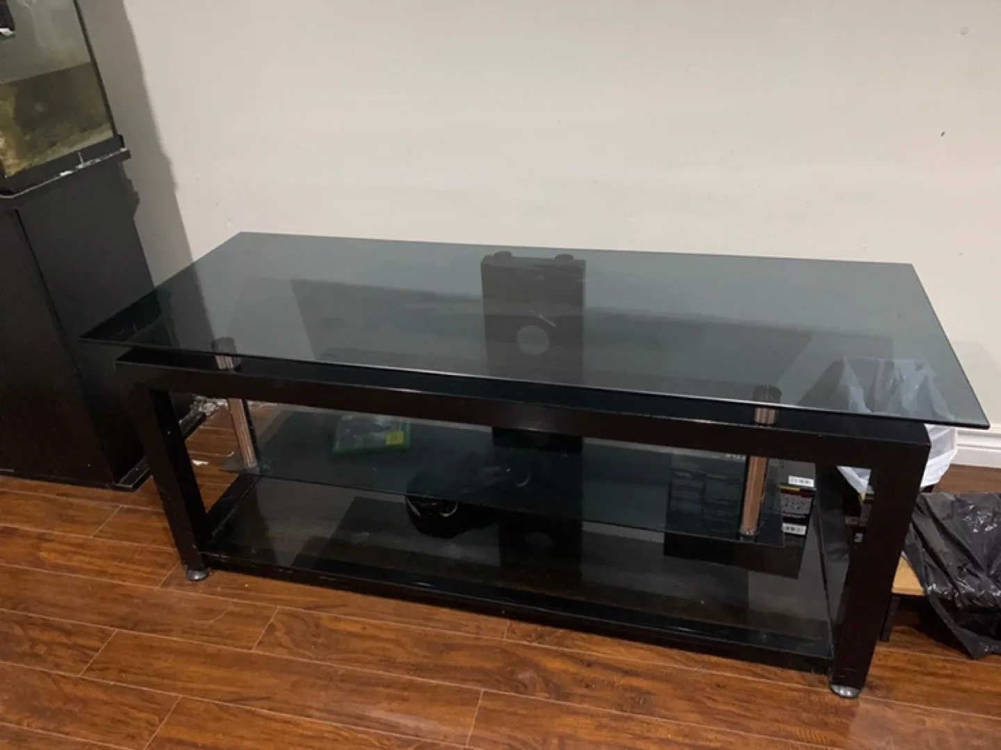 Black Glass TV Stand