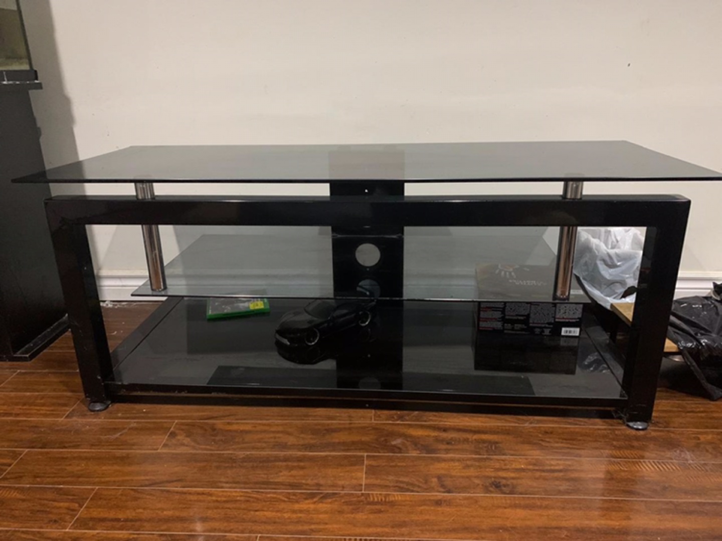 Black Glass TV Stand - photo 2