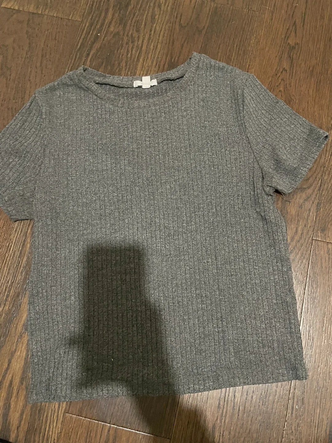 Grey Ribbed T-Shirt