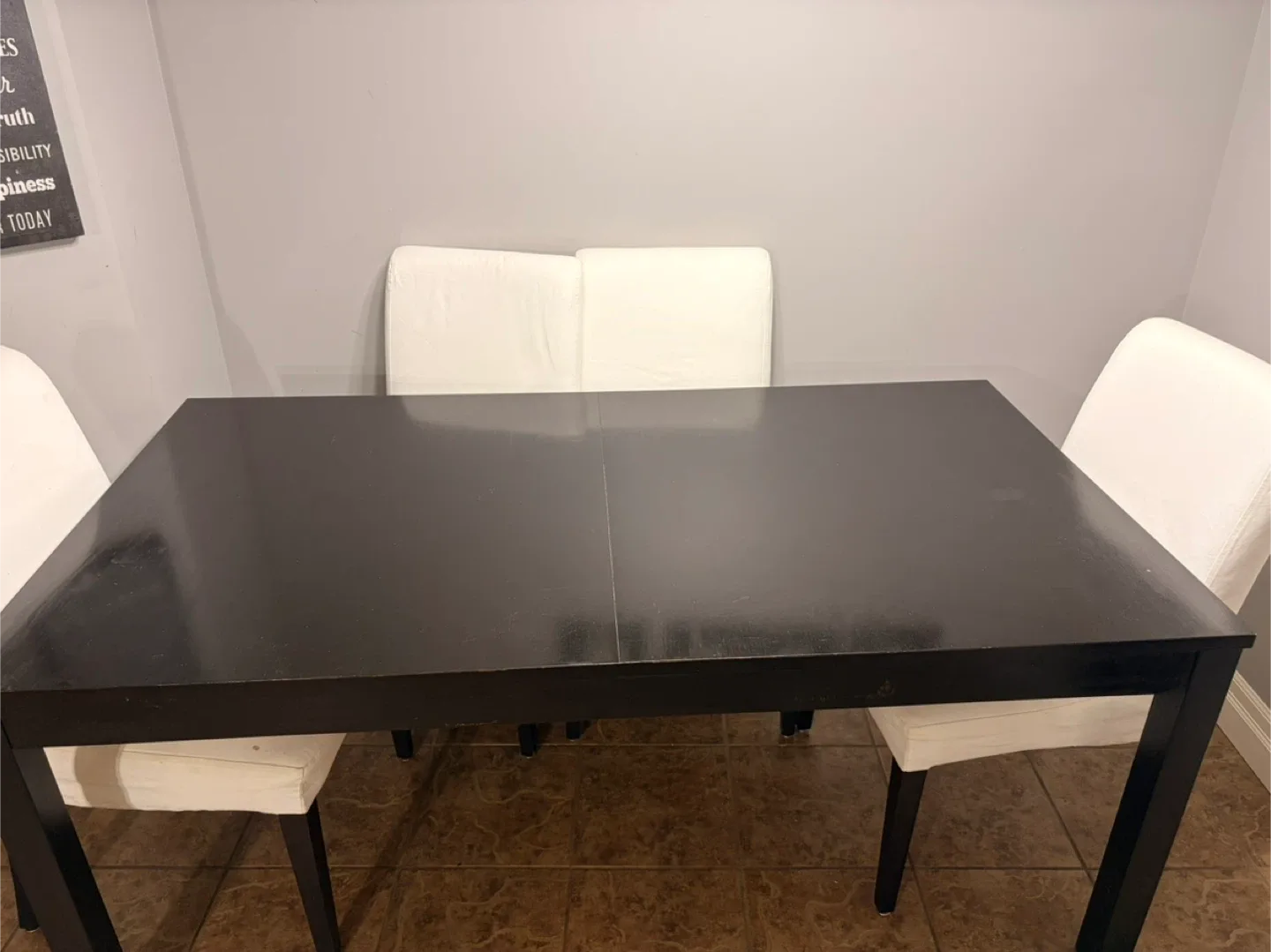 Dark Brown Dining Table with Chairs