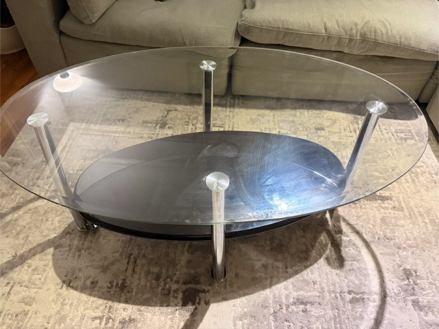 Oval Glass Coffee Table image indicator(3)