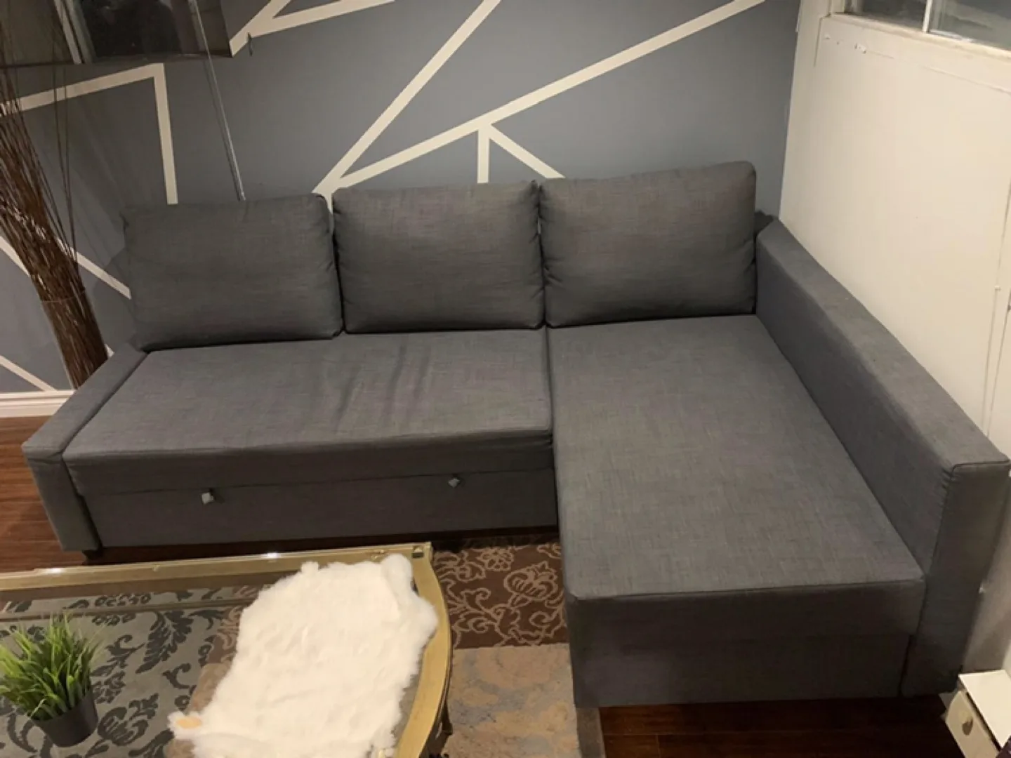 Grey Sectional Sofa Bed with Storage image indicator(2)