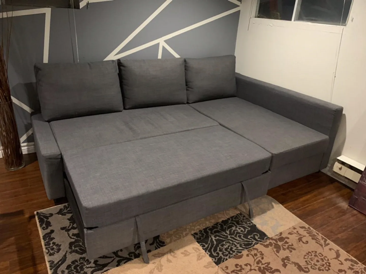 Grey Sectional Sofa Bed with Storage image indicator(4)