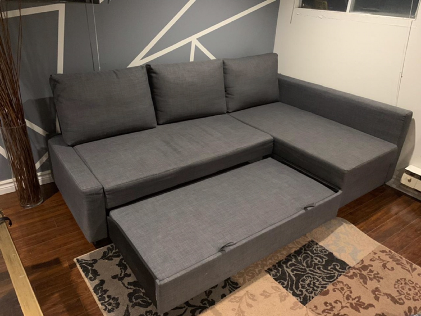 Grey Sectional Sofa Bed with Storage - photo 3