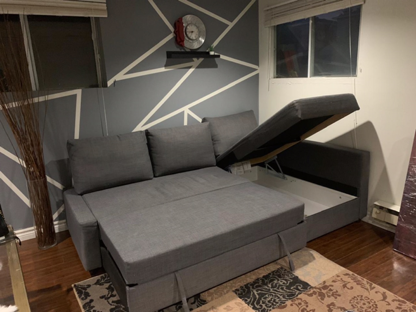 Grey Sectional Sofa Bed with Storage - photo 5