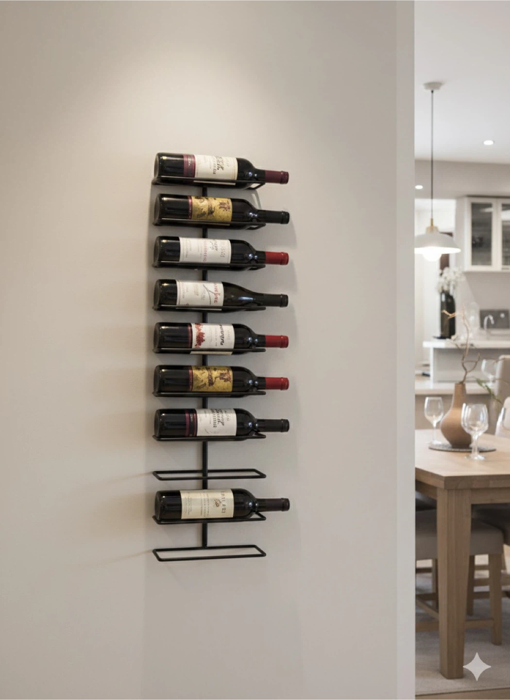Sorbus Wall Mount Wine Rack - 9-Tier Capacity