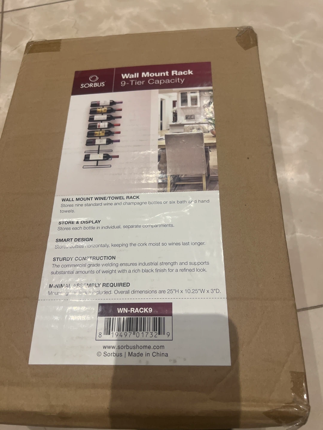 Sorbus Wall Mount Wine Rack - 9-Tier Capacity - photo 2