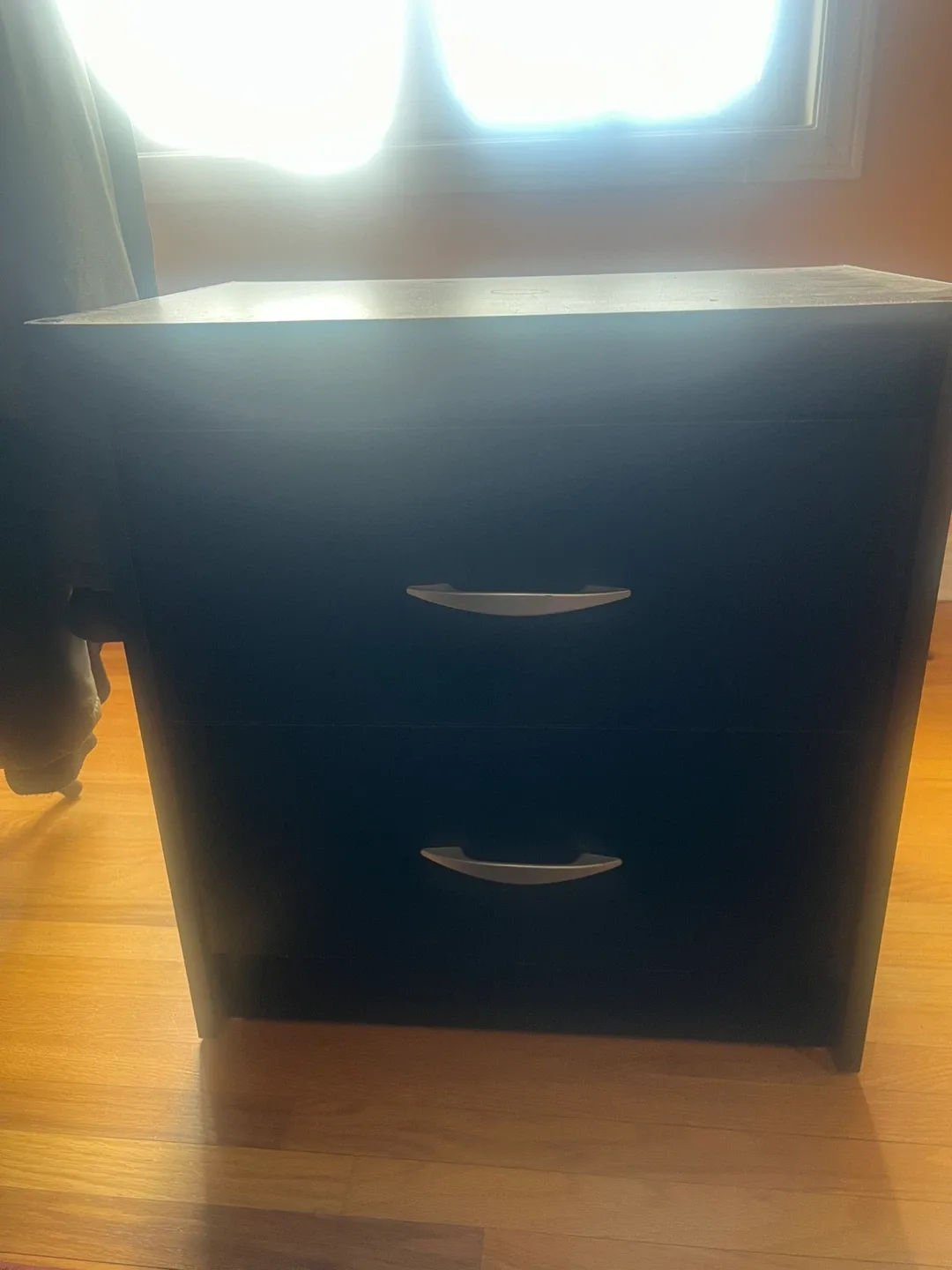 Black  2-Drawer Nightstand