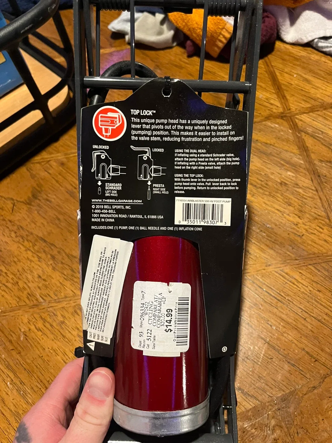 Bell Airblaster 600 Foot Pump with Gauge image indicator(2)