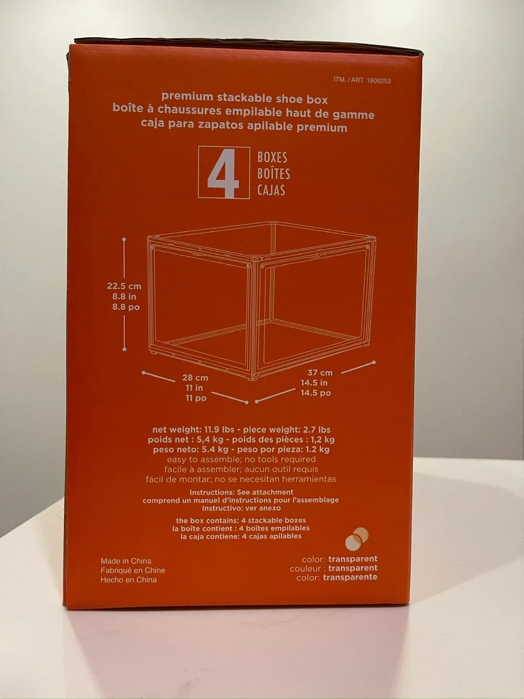 Premium transparent stackable shoe boxes- 4 boxes image indicator(4)