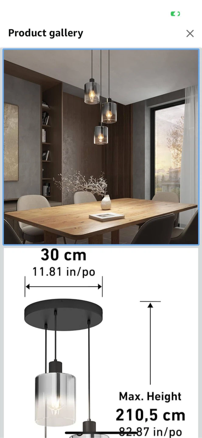Artika Haze 3-Light Pendant Light - Matte Black - photo 5