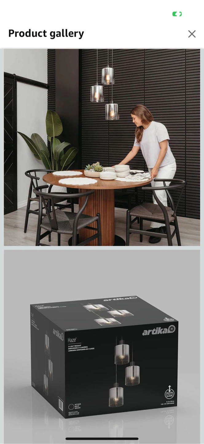 Artika Haze 3-Light Pendant Light - Matte Black