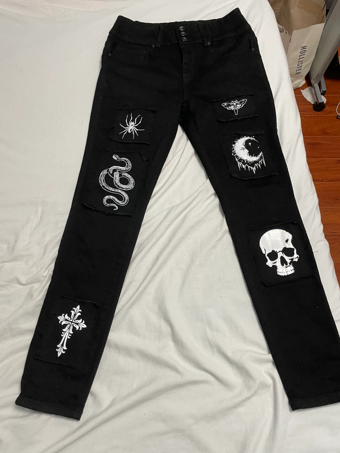 Black Jeans with Patches