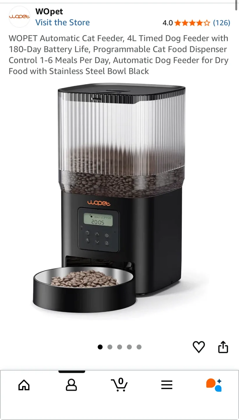 WOPET Automatic Pet Feeder, 4L