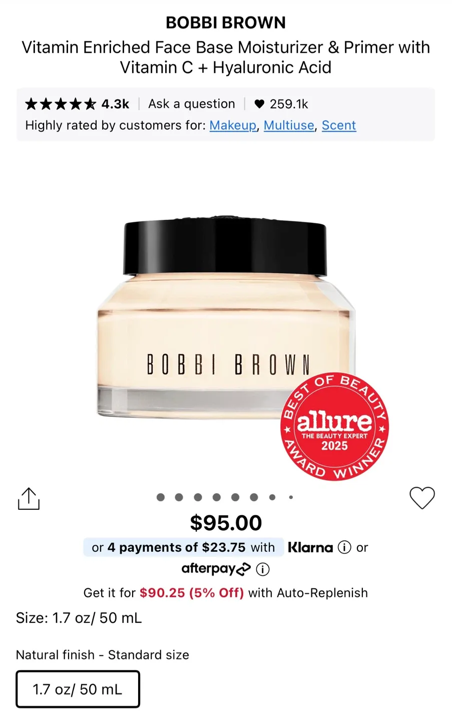 Brand New Bobbi Brown Vitamin Enriched Face Base Moisturizer