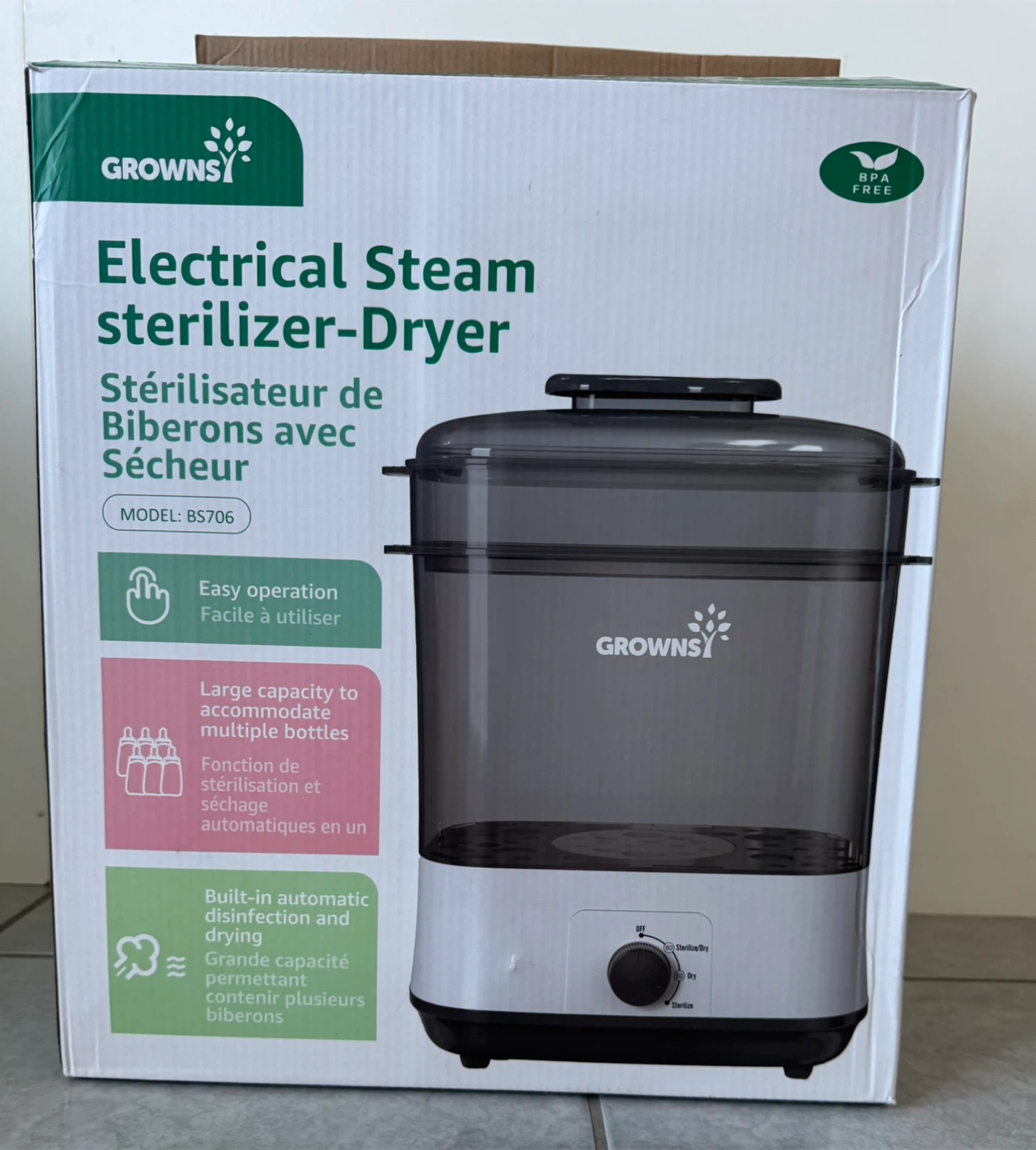 Baby Bottle Sterilizer and Dryer, GROWNSY - photo 4
