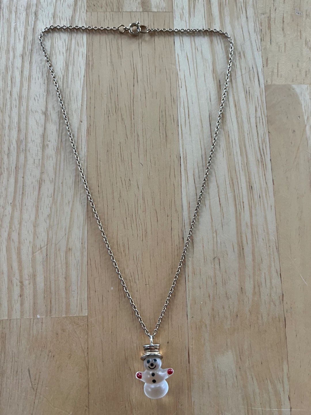 Snowman Pendant Necklace, Silver