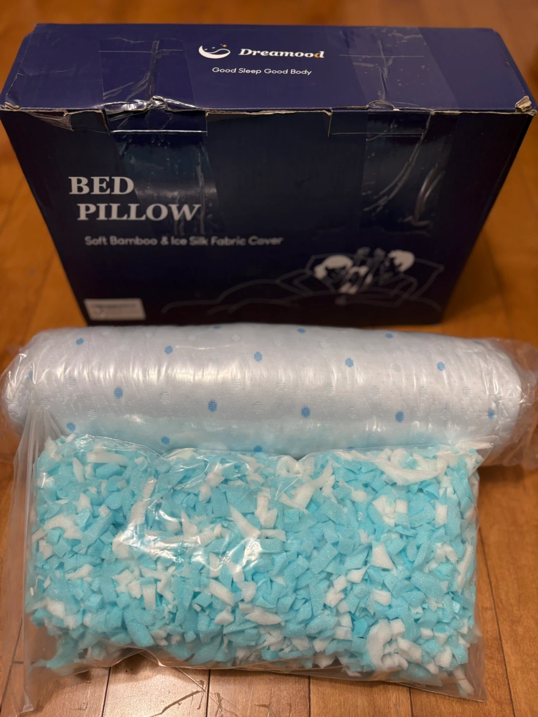 Brand New - Dreamood Bed Pillow - Soft Bamboo & Ice Silk Cover