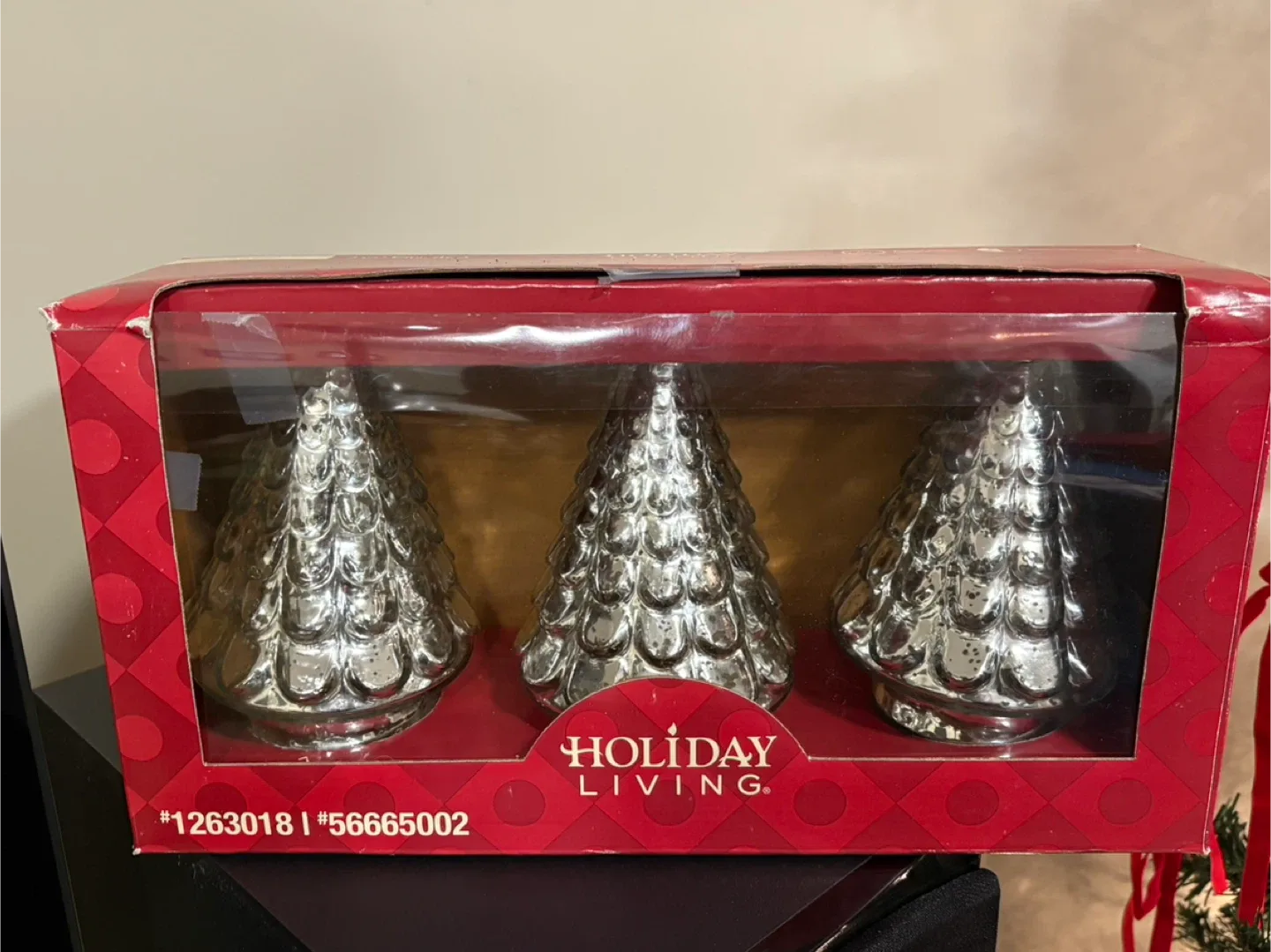 Holiday Living Silver Mercury Glass Christmas Tree