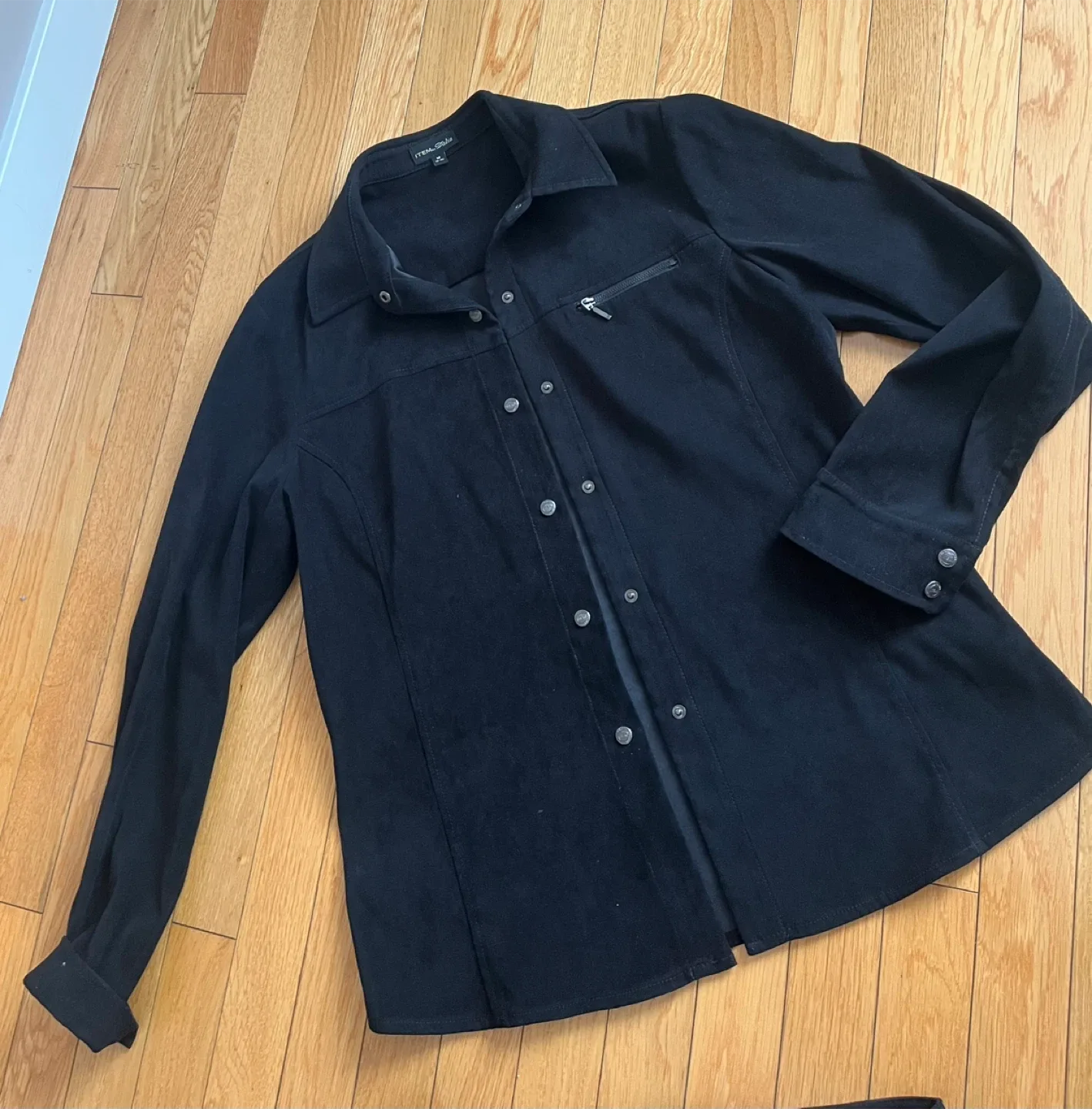 Black Suede Shirt & Pant Set image indicator(3)